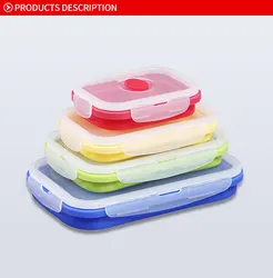 New pattern Bento box Silica Gel lunch box Portable Reusable Kitchen Folding Lunch Box  Food Storage Container