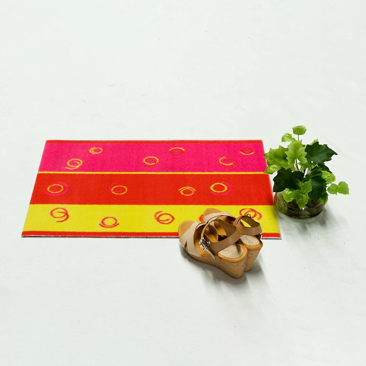
Wholesale on sale PET backing non slip home use floor nonwoven customize print door mat 