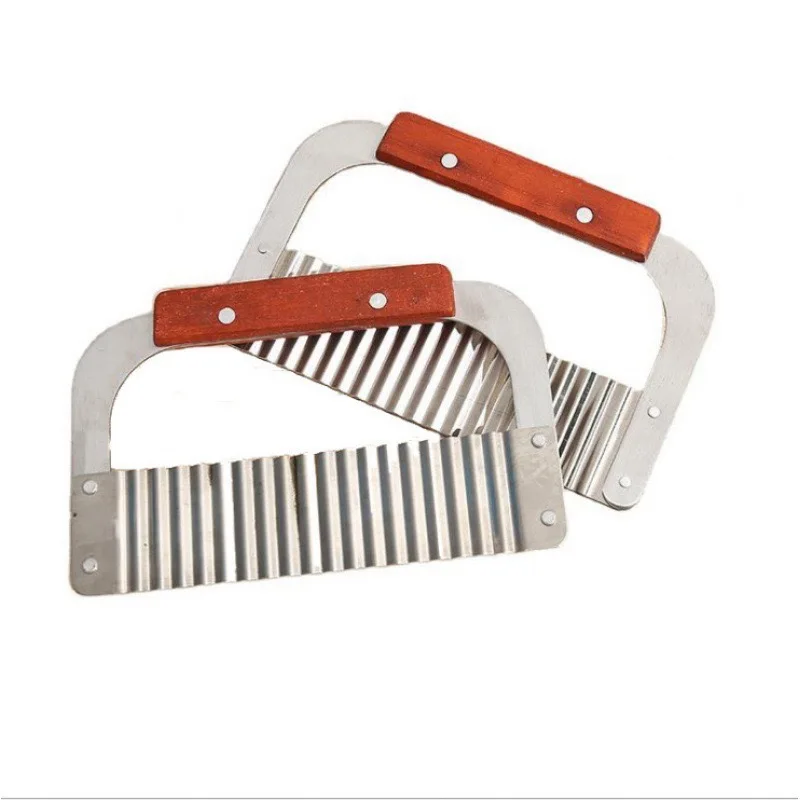 Early Riser Straight & Wave Stainless Steel Soap Cutter With Hardwood Handle For Soap Cutting Cake Pizza Dough Fondant Scraper