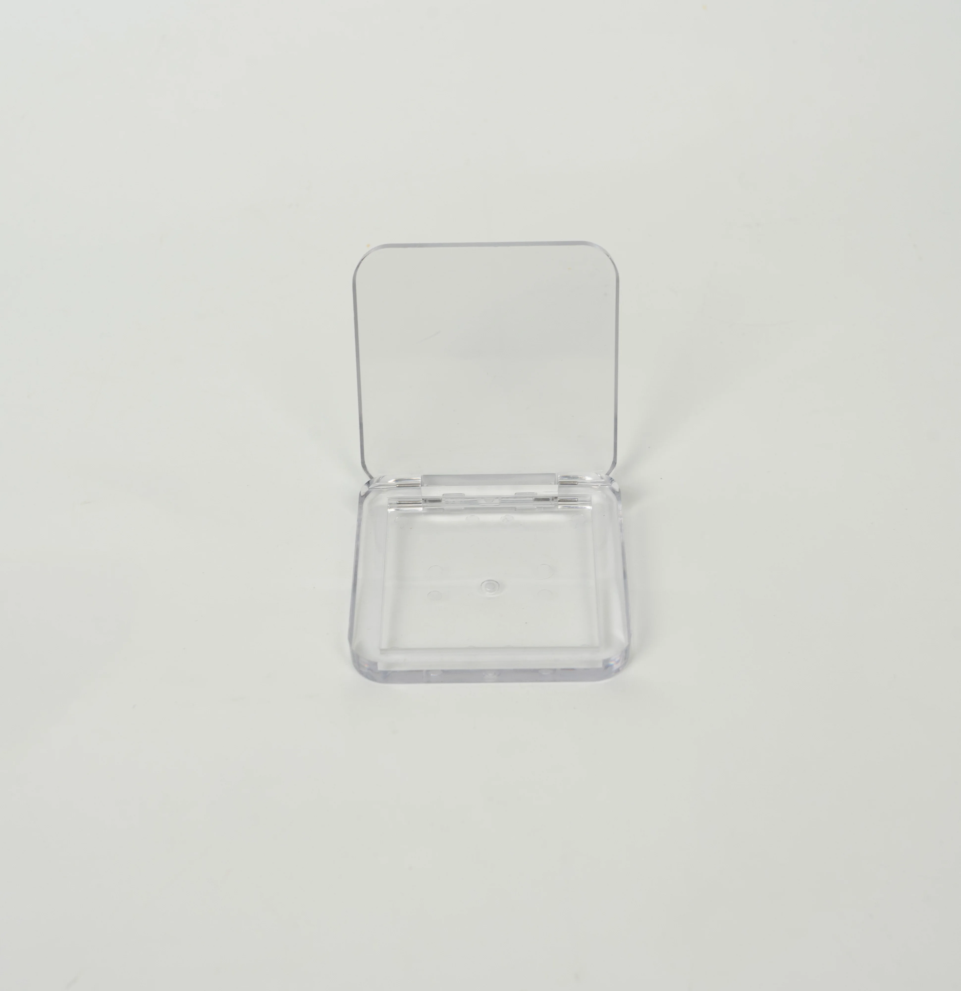 Square Shape New Design Empty Plastic Cosmetic Box for Eye Shadow Blush Handmade with Embossing Printing