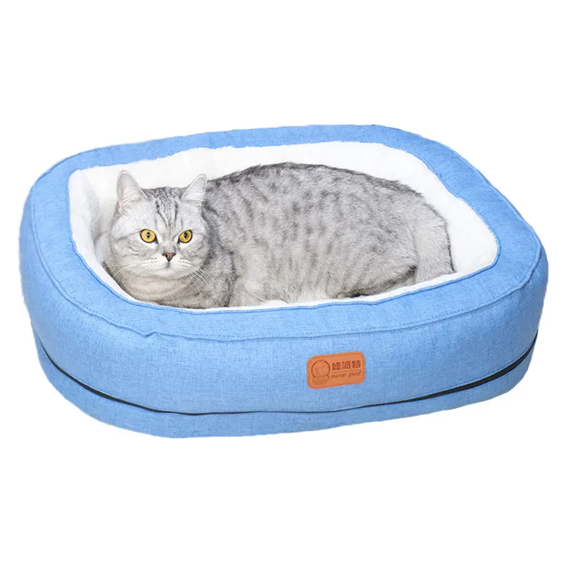 Fluffy Pet Bed Long Plush Cat Dog Mats Removable Cushion Washable Plush Pet Bed For Dogs And Cats