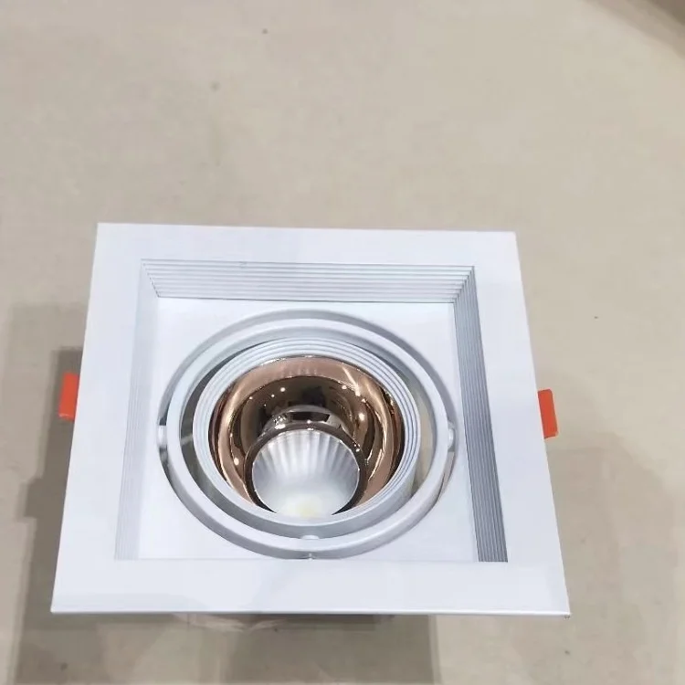 Saa anti-glare hotel recessed square single double twin adjustable gold 15w cob chrome reflector led downlight