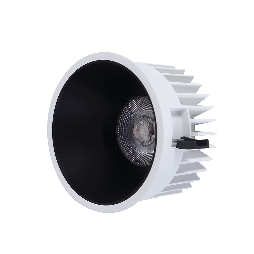 Anti glare COB LED downlight recessed mounted 4' Outer Diameter 136mm White black silver golden reflector cob led spotlight