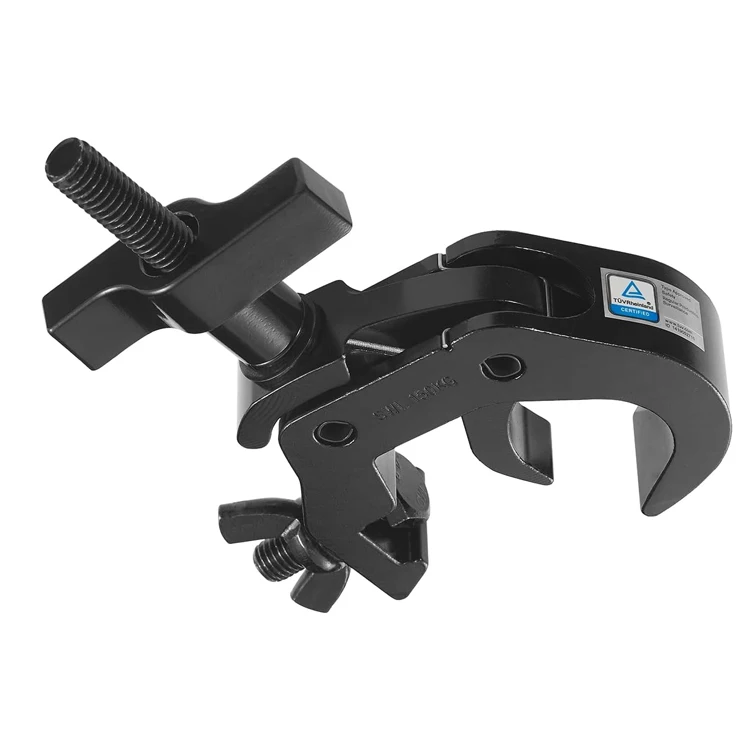 Black 38-52mm Heavy Duty Aluminum 250 KG Load Capacity Truss Clamp for Stage Light Hook Quick Rig