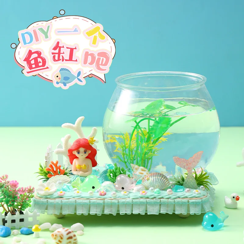 Cartoon DIY Tank Handmade Puzzle Toys For Children Parent-Child Early Education Cream Cute And Fun Fish Tank
