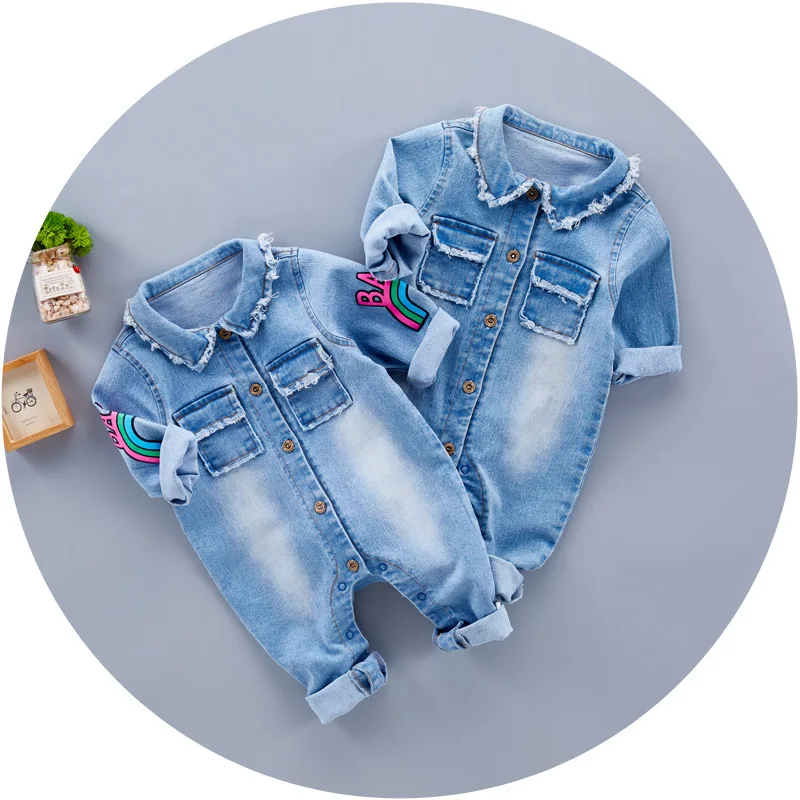 
Bulk Buy Infant Clothes Baby Cute Long Sleeve Denim Blank Romper From China 