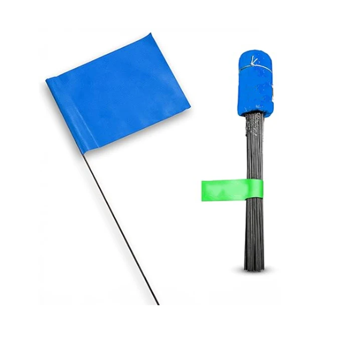 4*5 Inch Marking Flag Small Yard Personalized Custom Size Logo PVC Outdoor Corporate Warning Survey Marker Safety Flag for Lawn