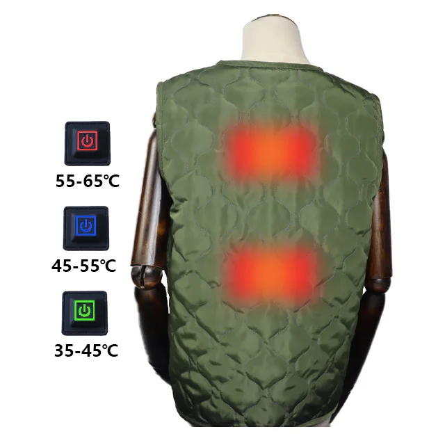 M/L size in one women vest electric heated winter keep warmer 2 heat element on back 3 temperature level max up to 65 degree