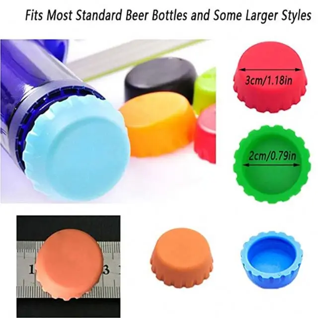 Silicone Beer Bottle Cap Reuse Practical Colorful Leak Free For Wine Beer Beverage Bottle Novelty Sealer Stopper Caps