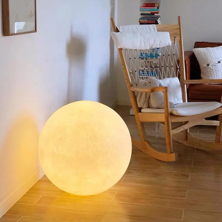 Led floor lamp ins resin night light home living room courtyard decoration moon floor lamp