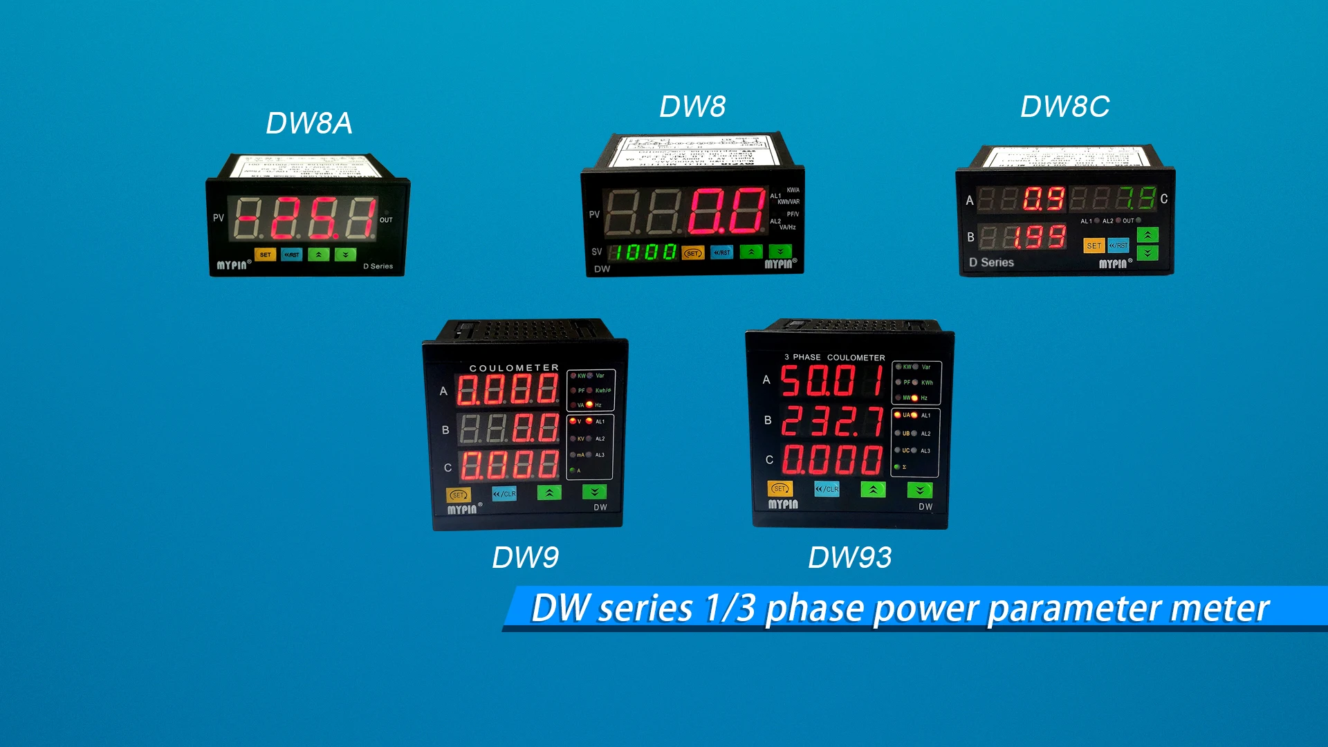 MYPIN (DW8/9-3RR2-00) 4 светодиодных знака после запятой 3-фазный мульти-измеритель