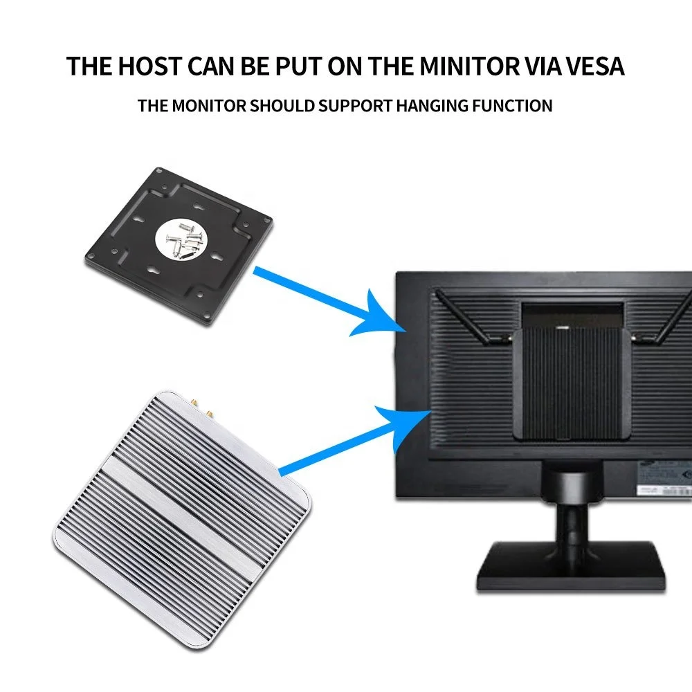 Cheap powerful 4k 7260u ddr4 fanless i5 gaming mini computer pc 12v win10 linux