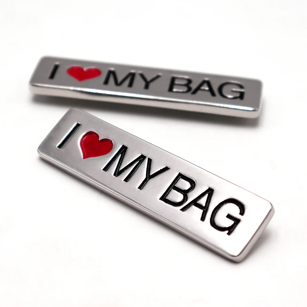 Fashion Bag hardware decoration accessories metal Waterproof nameplate plate custom corrosion resistant logo handbag brand