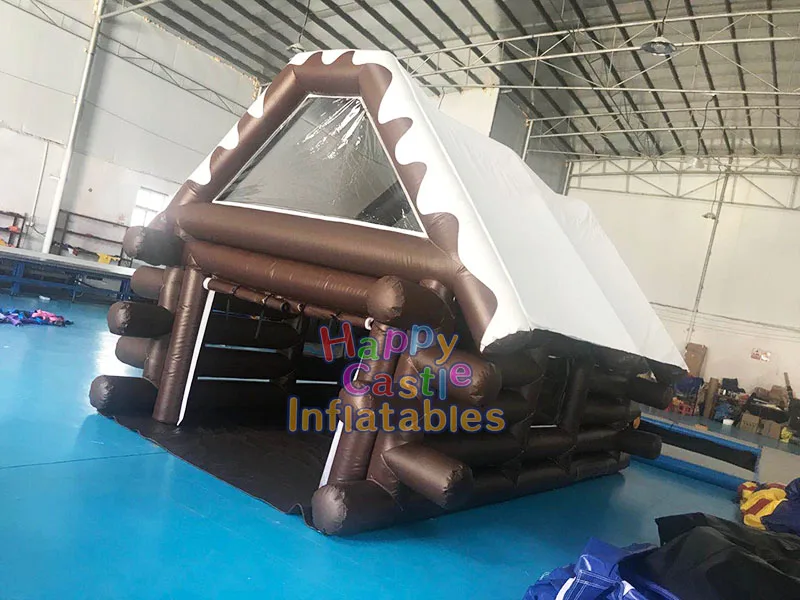 Custom  log cabin inflatable bounce house inflatable log cabin tent house tent for sale