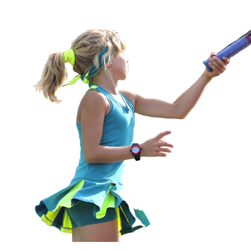 Custom color OEM high quality tennis golf dress cute Children Girls Pleated Flared Skirt Tennis dress for kids