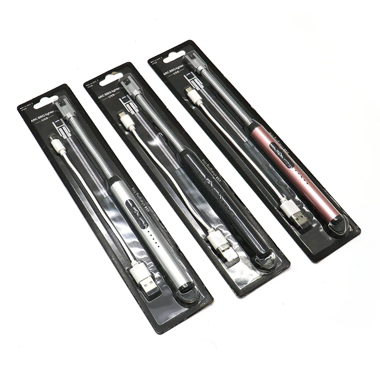 Windproof Portable Metal Long Electric Torch Lighter Cigarette Arc lighter Smoking Accessories Wholesale