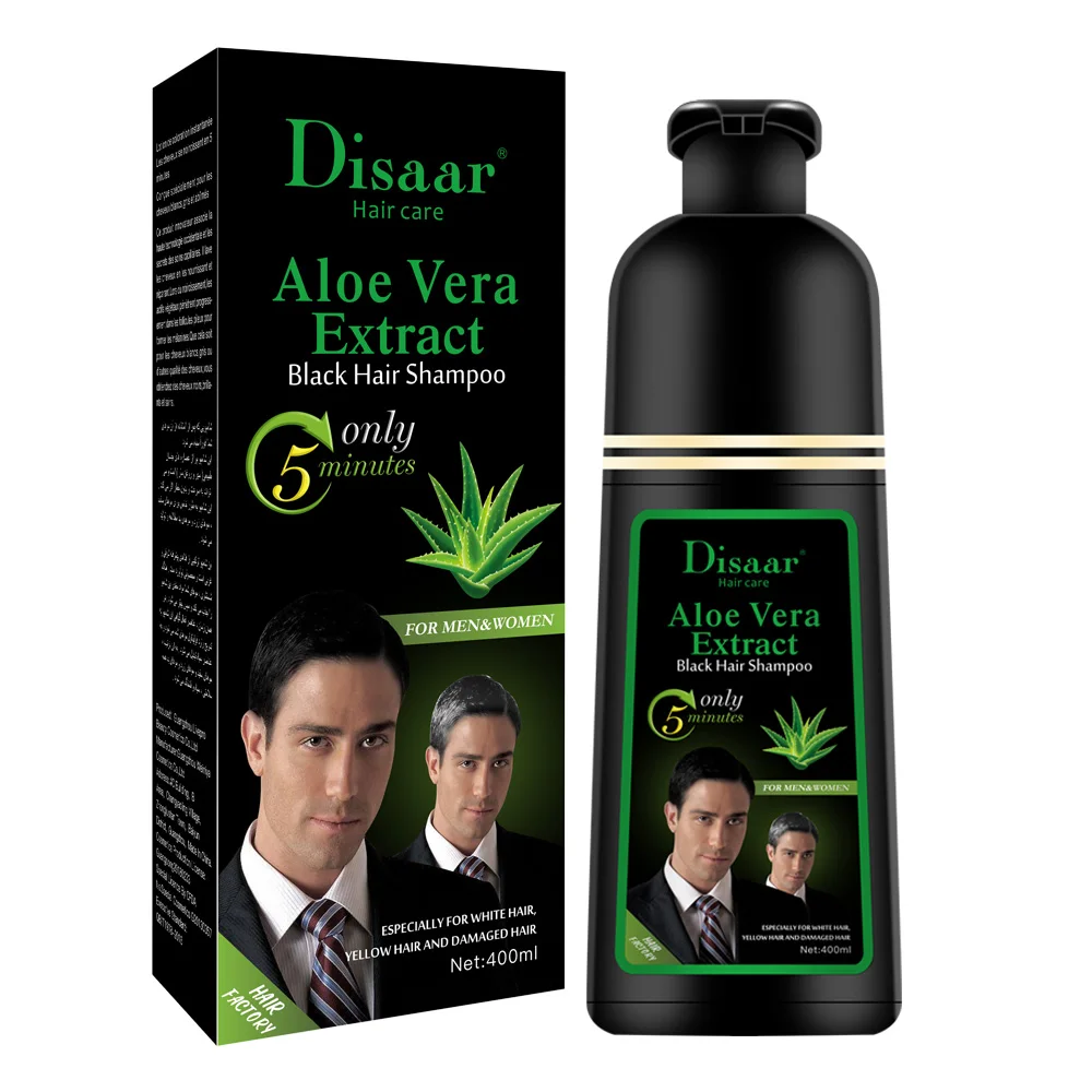 OEM Disaar Black Brown Fast Hair Dye Aloe Vera Shampoo For Gray Hair Black Shampoo Dye