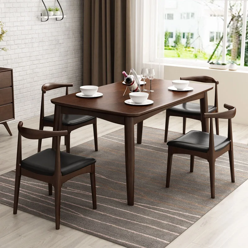 VIC Simple Nordic solid wood dining table small household Japanese style dining table and chair combination