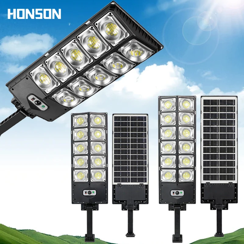 HONSON Integrated Solar Light High Lumens 600w 800w 1000w Outdoor Waterproof Remote All in One Street