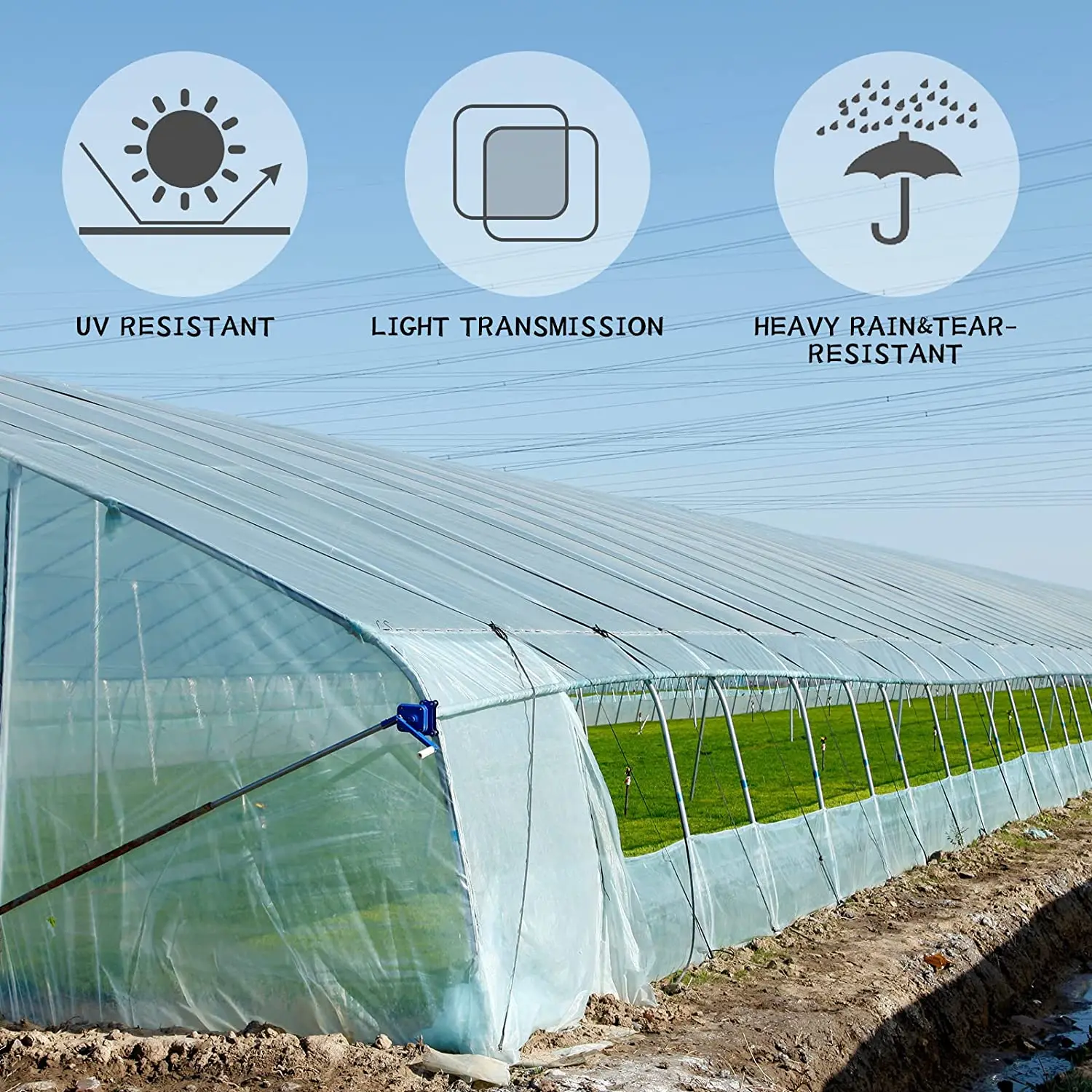 Greenhouse Film Clear Greenhouse Cover UV Resistant Covering Plastic Sheeting Anti-drip Plastic Film Polyethylene Cover