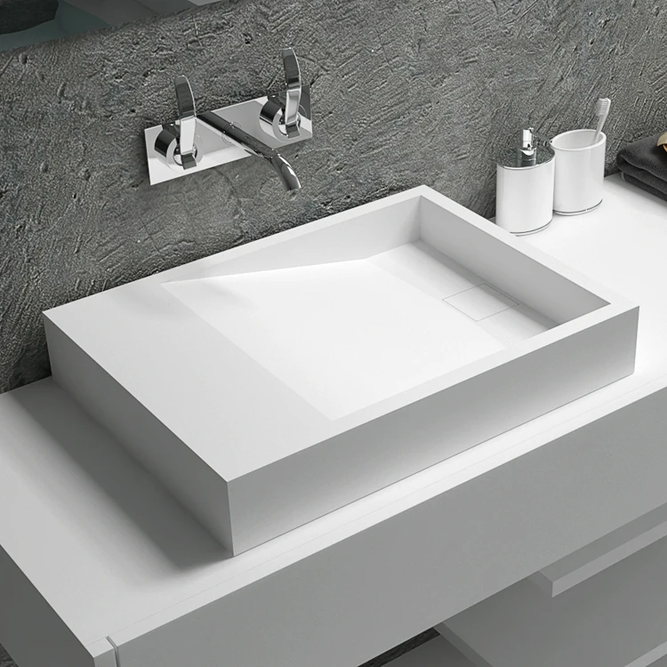 Быстрая покупка акриловая смола каменная раковина твердая поверхность художественная мраморная умывальник