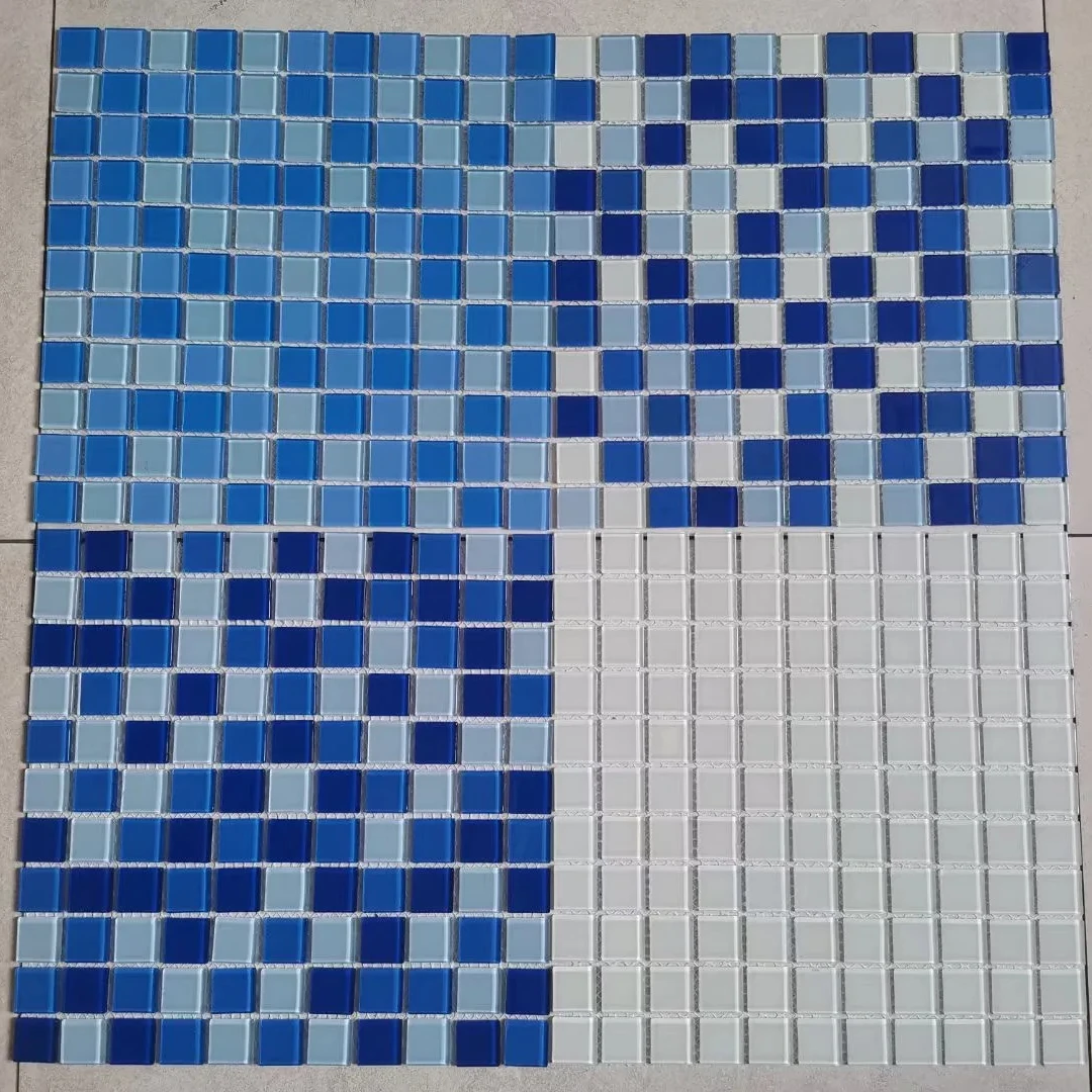 Best Quality Glass Mosaic Swimming Pool Floor Tiles 300x300mm Pieces Glass Non-Slip Swimming Pool Mosaic Tiles