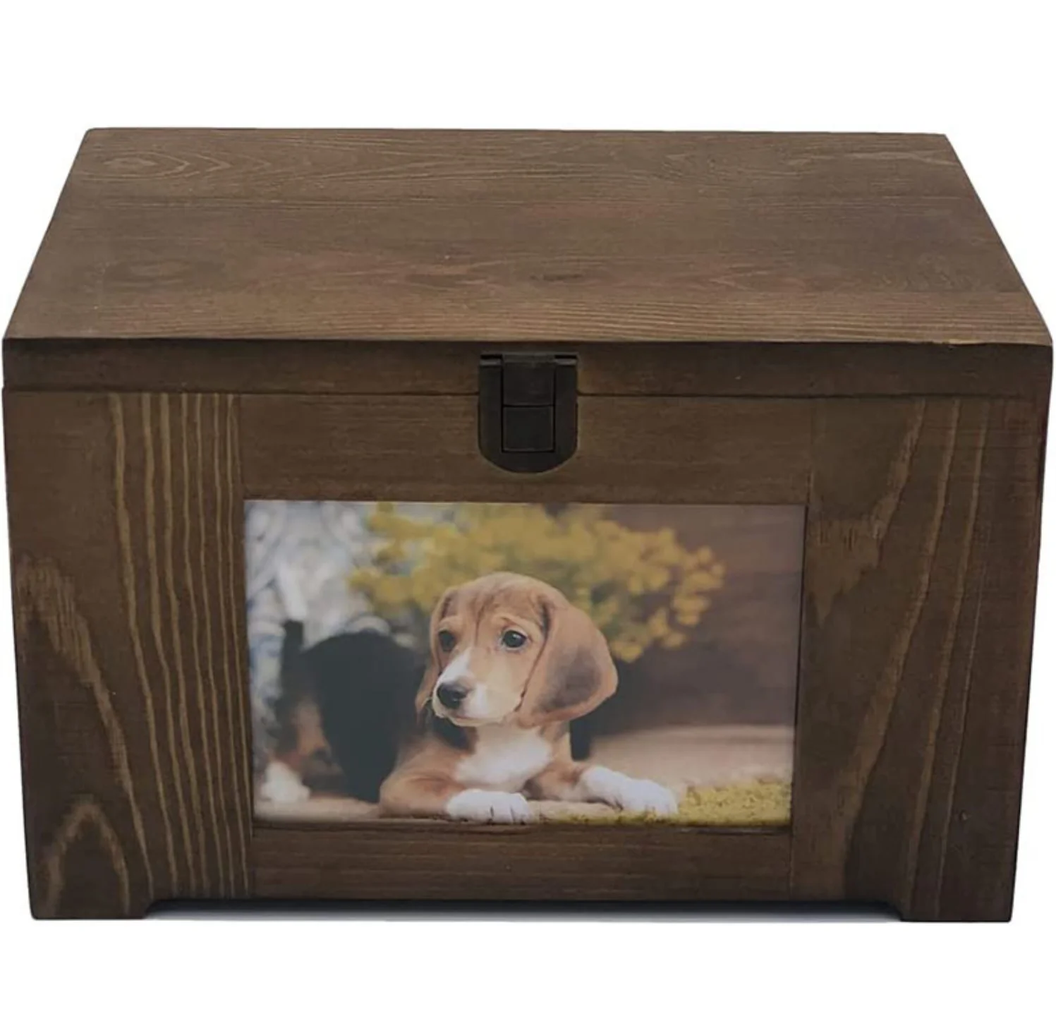 2021 new high-grade wooden primary color pet cinerary casket wooden dog high polymer cinerary casting urn