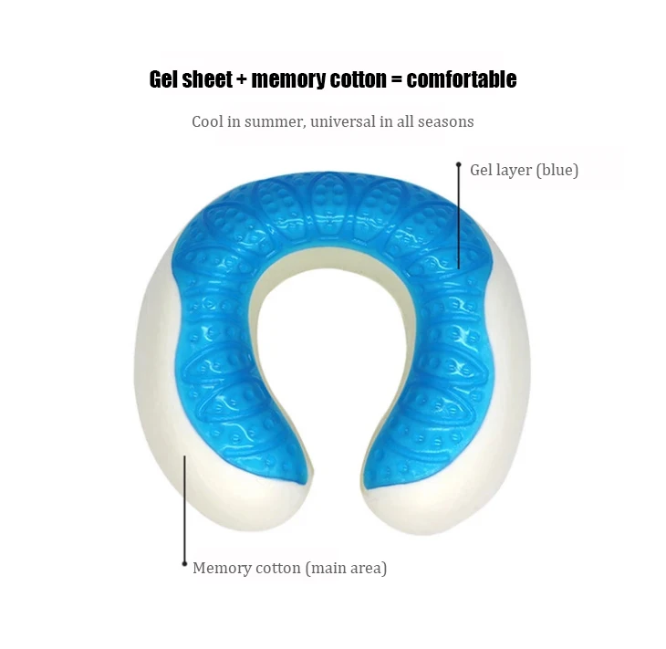 Ergonomic design Cooling Gel layer infused Shredded Memory Foam airports Travel Neck traction Pillow tka turkey
