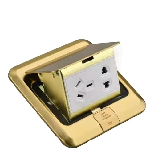 Europe style Fast and soft pop-up  floor socket outlet box with EU socket/Stainless steel socket