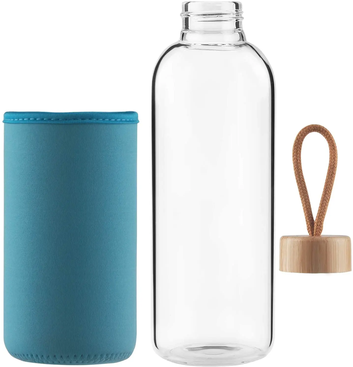 Custom Borosilicate Juice Glass Water Bottle With Silicone Sleeve  For Tea