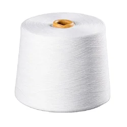 Wholesale Fine Cotton  Raw Polyester Fully Combed Bleach White Yarn China