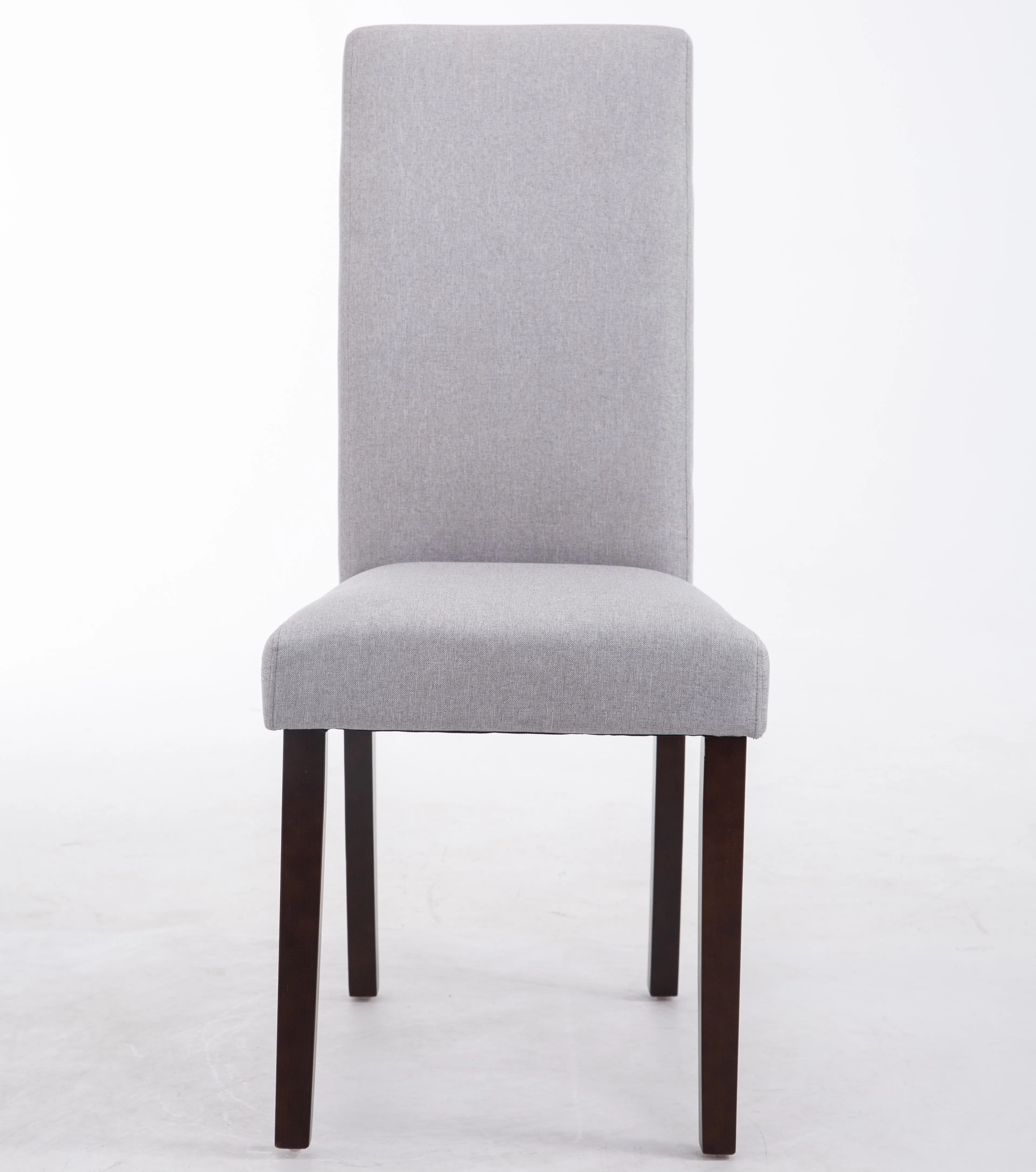 Classic Gray Fabric Upholstered Solid Wood Legs Kitchen Parsons Chair