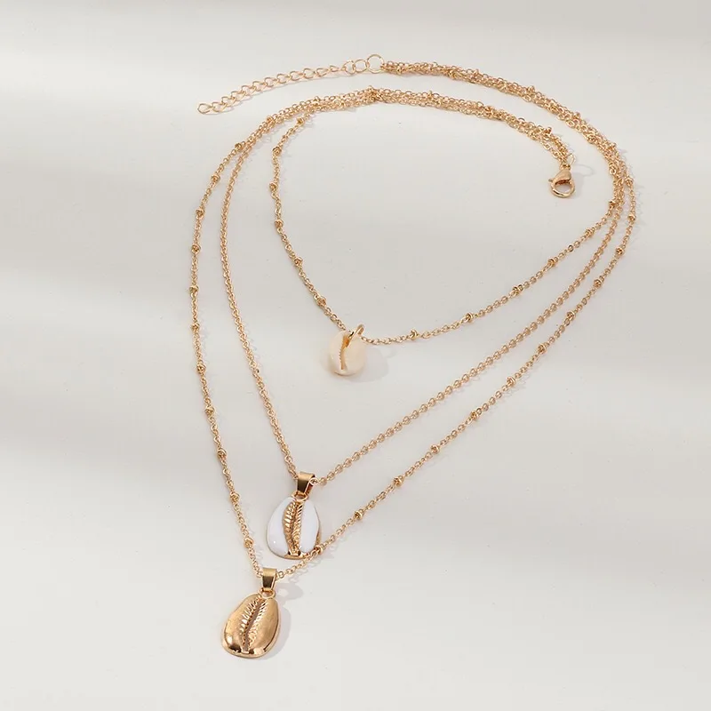 Femtindo New Puka Shell Jewelry Designs Custom Silver/Gold Tone White Cowrie Shell Necklace For Women