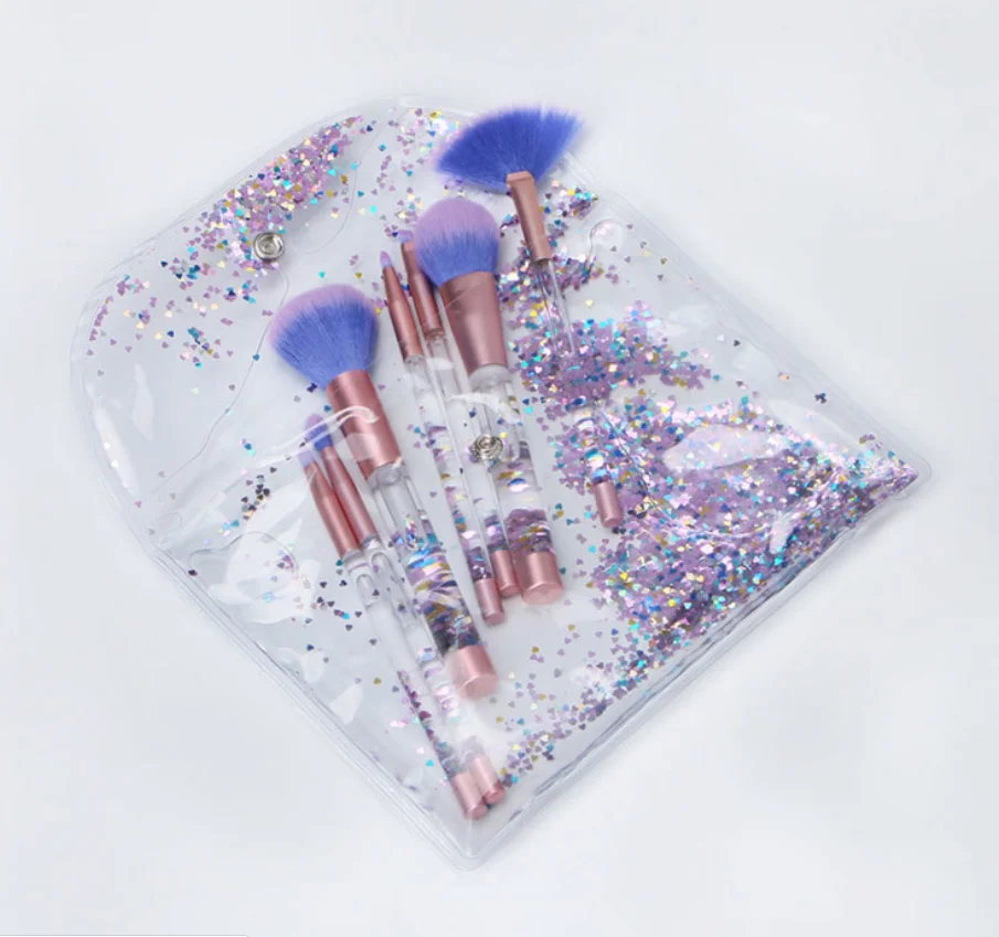 
7 Pcs Crystal Makeup Brush Drift Sand Christmas Gift Carbon Size Artist Brush 