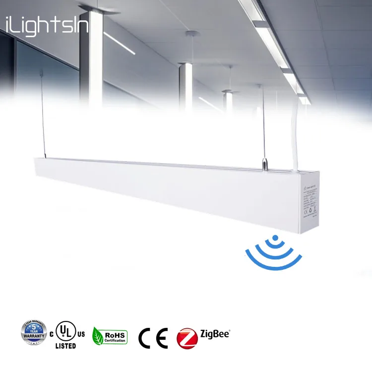 20W/36W/40W Motion Sensor Linear Light Supermarket Slim Dimming Fixture Warehouse Strip Suspended Linkable Led Linear Lights