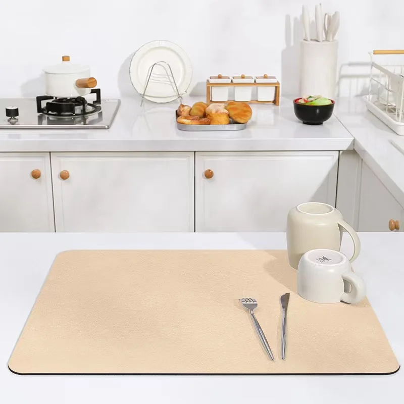 Hot Selling Water Absorbent Coffee Bar Mat Diatomite Drain Mat Dish Drying Mat For Kitchen