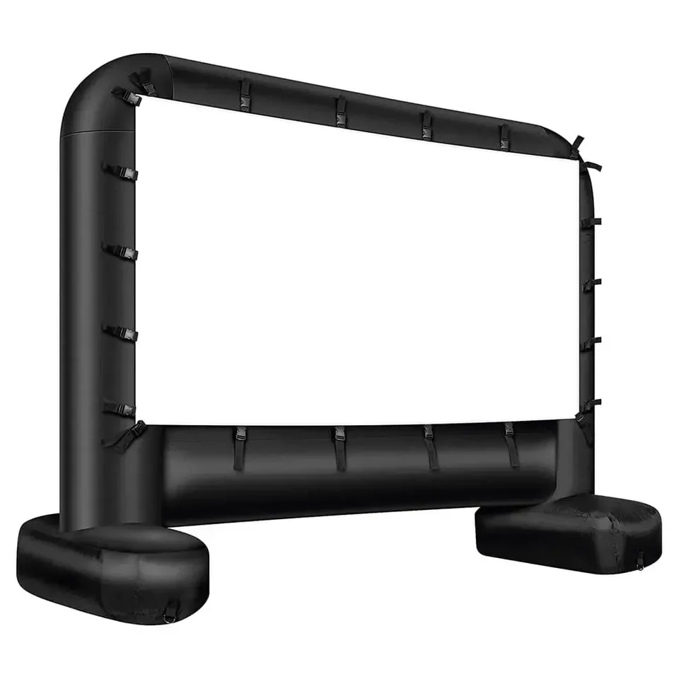 20FT Movie Svcreen 16FT Inflatable Screen with 250W Blower Family Inflatable Projector Screen Outdoor Party Backyard Cinema