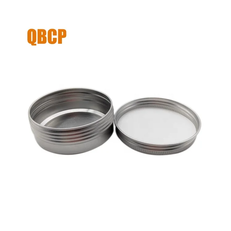 custom logo embossed round screw lid 30 g aluminum tin box