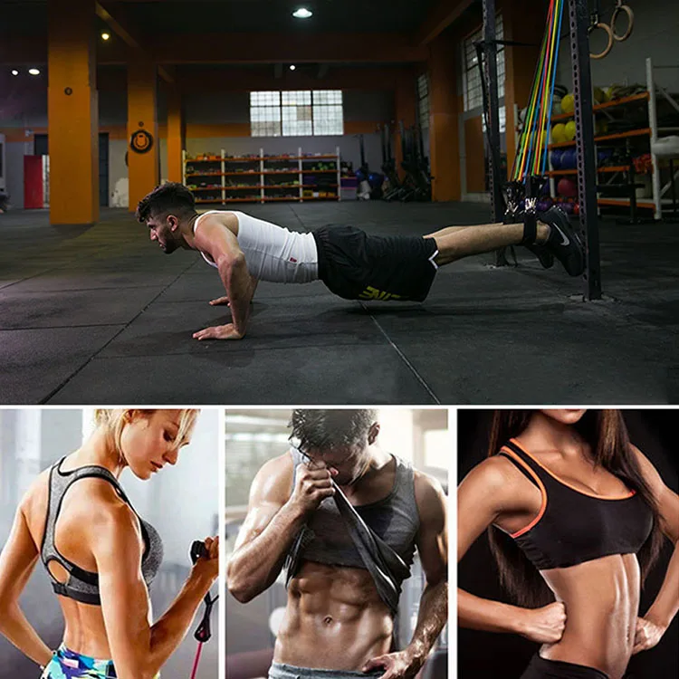 Exercise Pull Rope Latex Tubes Foam Handle Door Anchor Straps Fitness Yoga Training Sport Workout Resistance Band Set