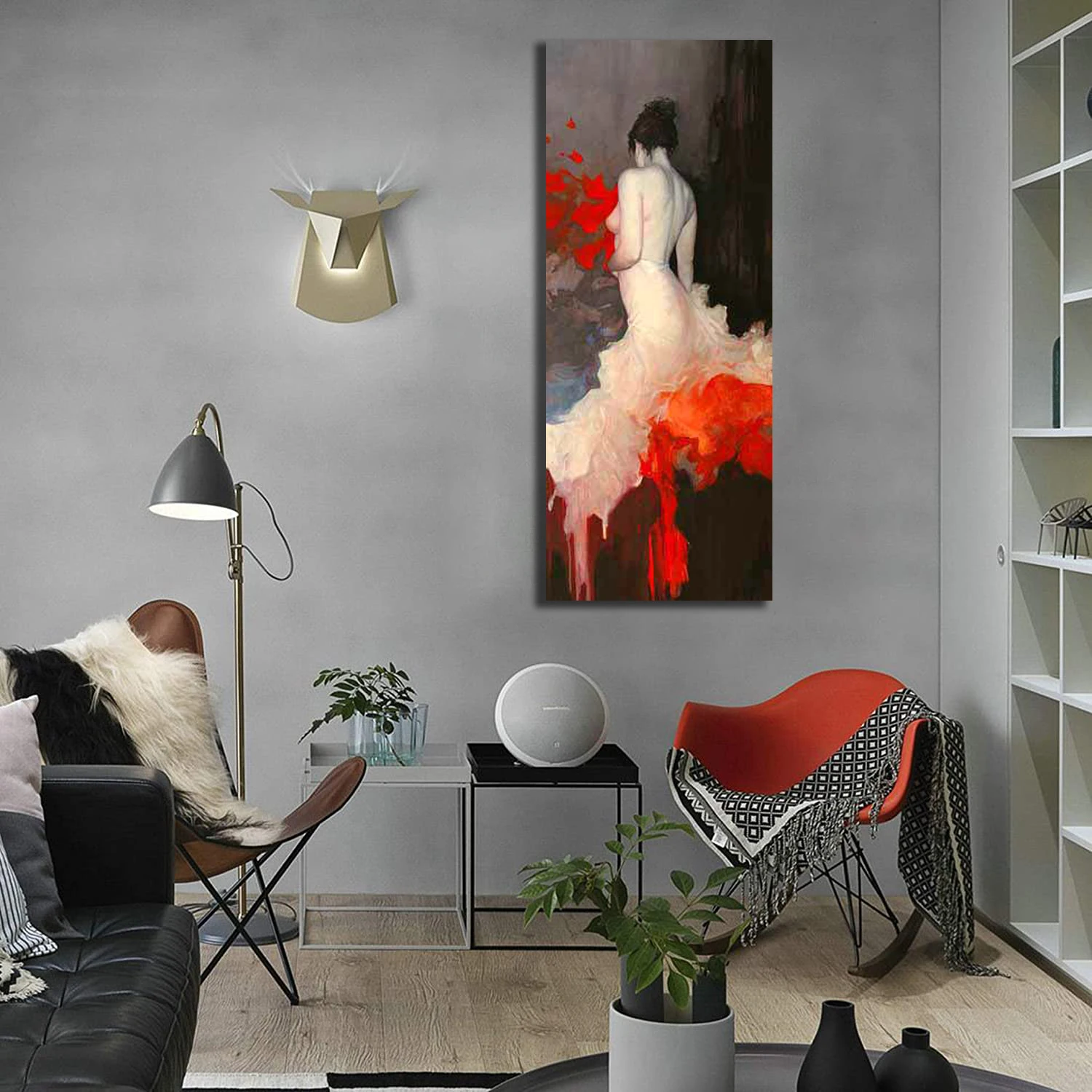 
Beautiful Naked Girl Painting Colorful Women Art Painting Nude Wall Art for Bar SPA Room 