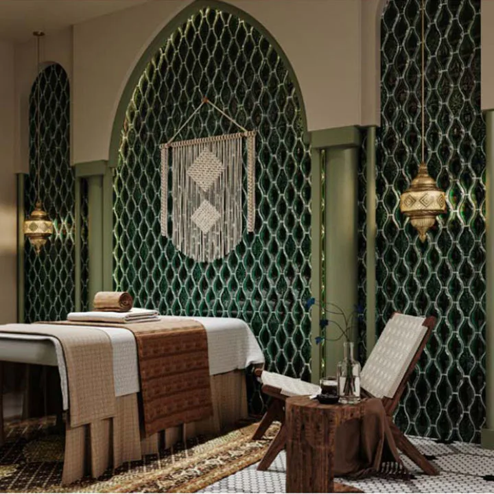 Tv Background 3d Wall Tiles For A Steambath Room Lantern Shape Ceramic Mosaic Tile