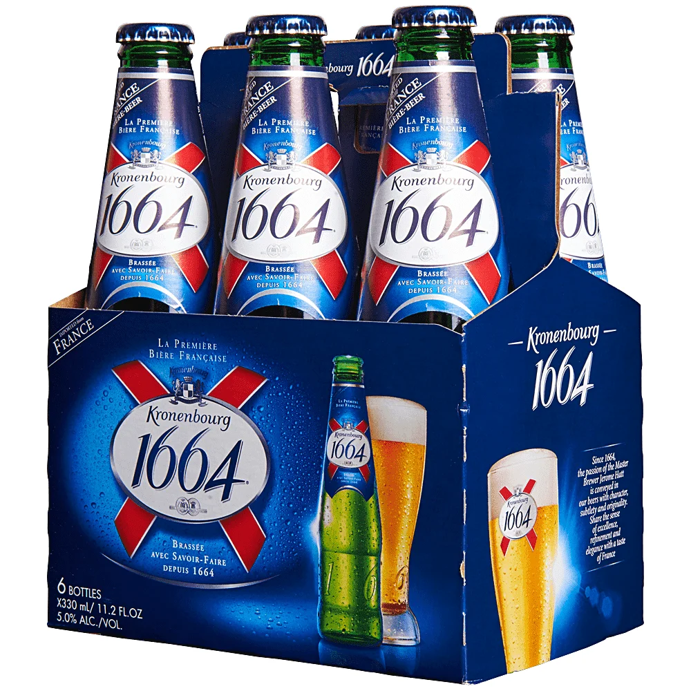 Kronenbourg Blanc Beer 1664 Lager Draft Beer 330ml in Bottle and Can Light Color Beer for Sale