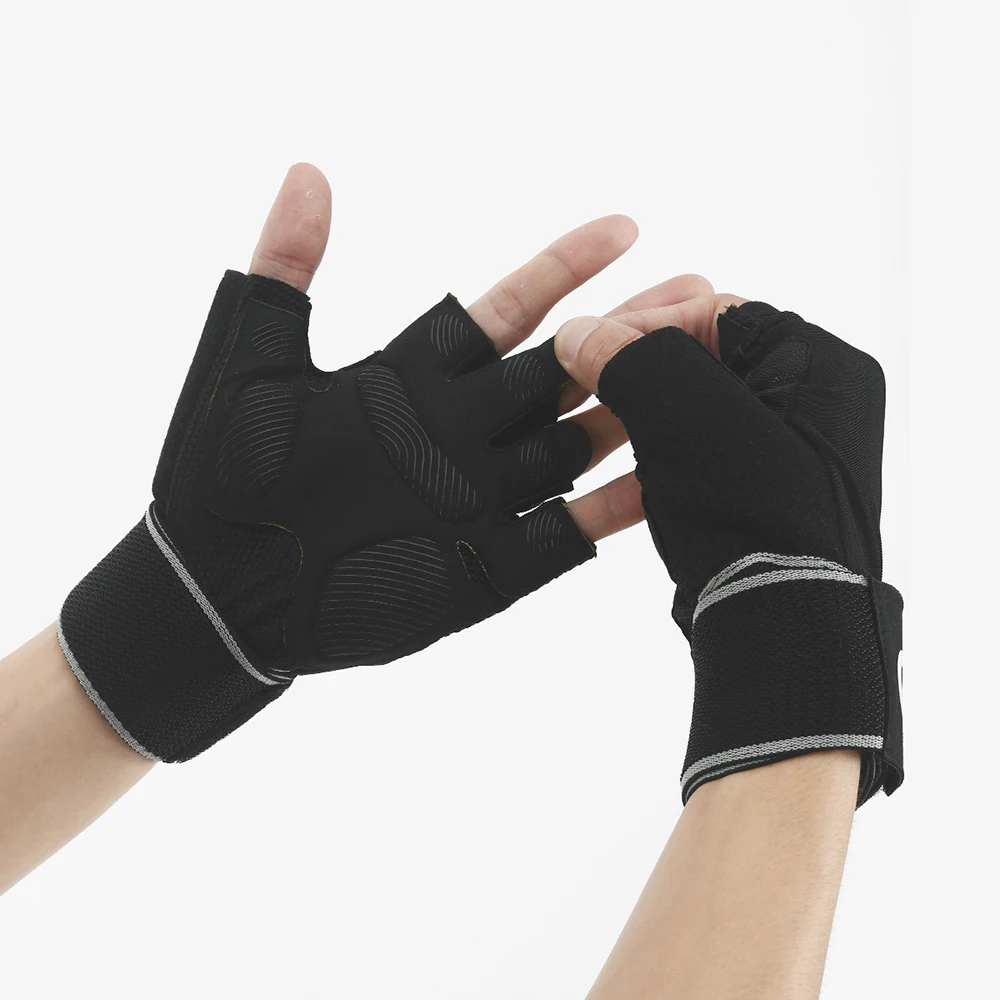 Fitness Half Finger Gloves Wrist Pressure Thin Sweat Absorbent Non-slip Hand Protection Hard Pull Horizontal Bar Riding Gloves