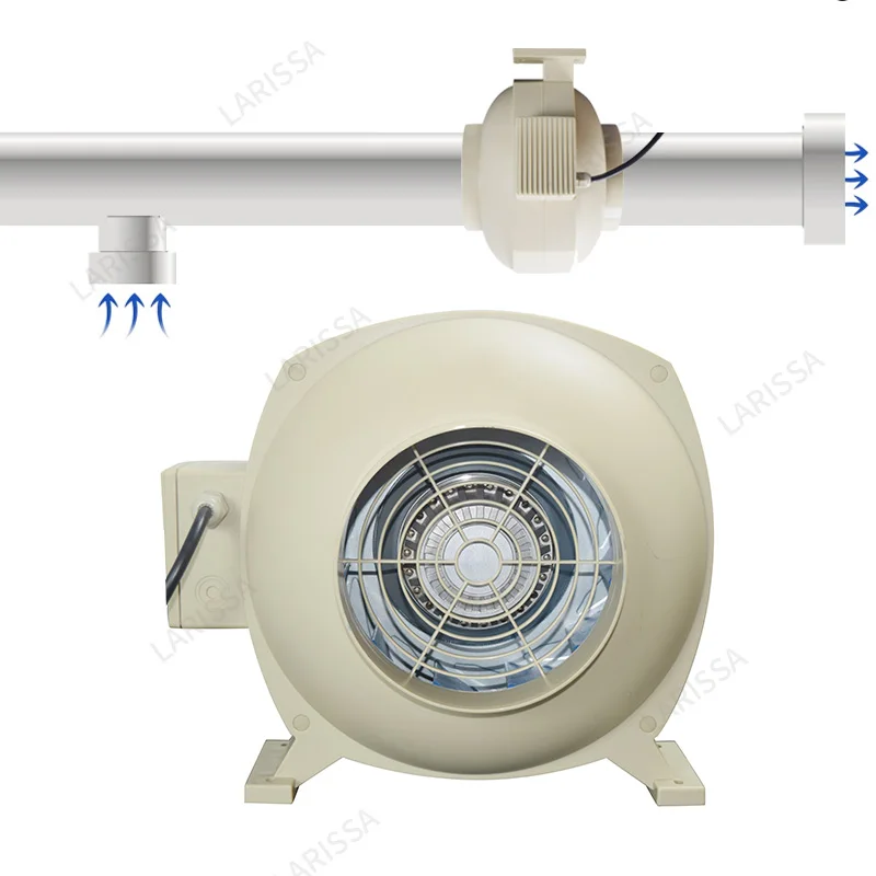 130W Radial Fan Strong Wind Circular Centrifugal Duct with Solid Base Smoke Ventilation Sealed Cable Connector