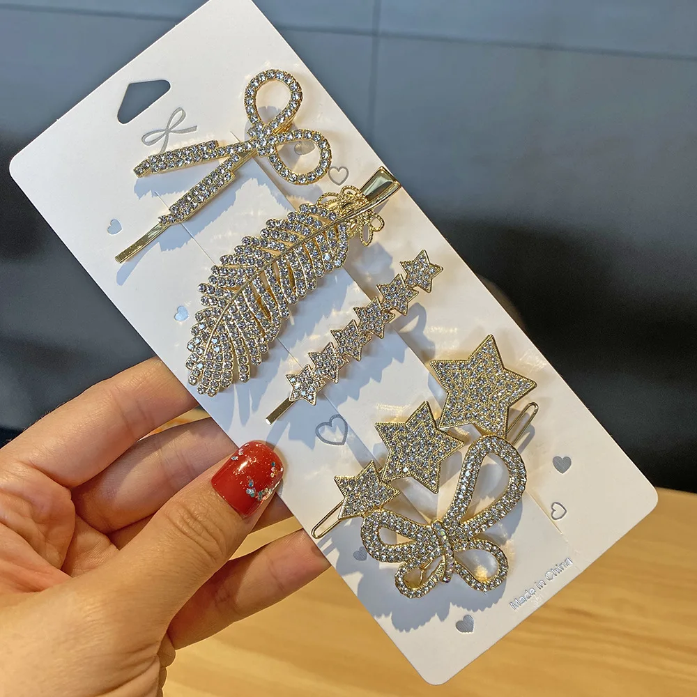 Hot Selling Pearl Metal Starfish Hair Clips Sets Various Acetate Grips Flower Hair Clips Packaging Set For Kids