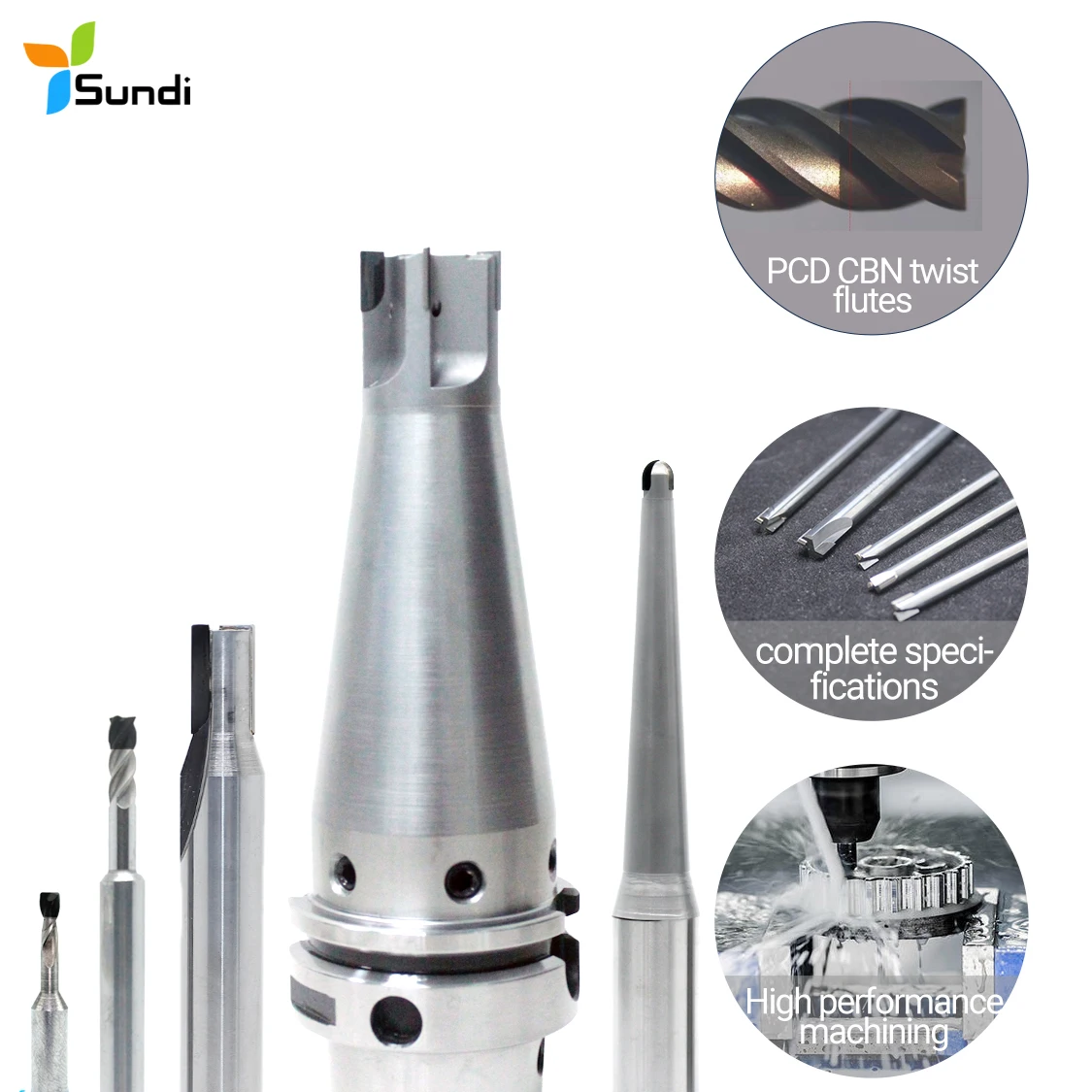 High quality two straight flutes carbide CNC cutter ceramic pcd end mill set
