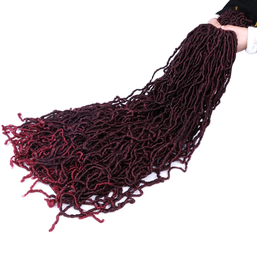 Extra Long Messy Boho Locs Soft Nu Crochet Hair Braids Faux Locs Black Synthetic Braiding Extensions