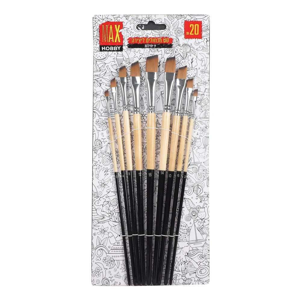 Haihui Chinese Inclined Peaks bicolor Frosted Long Black Rod Watercolor Acrylic Paint Brush Water Colour Brush Pen