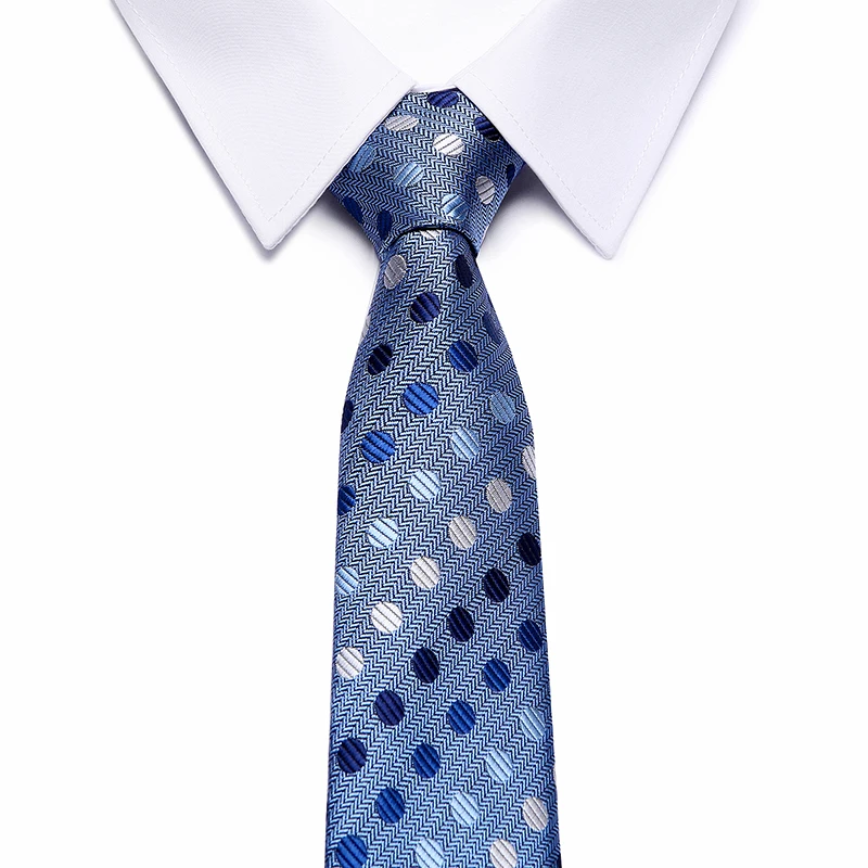 Men`s Classic Tie 100% Silk 7.5cm Male Tie Set Ties+ Hanky +Cufflinks