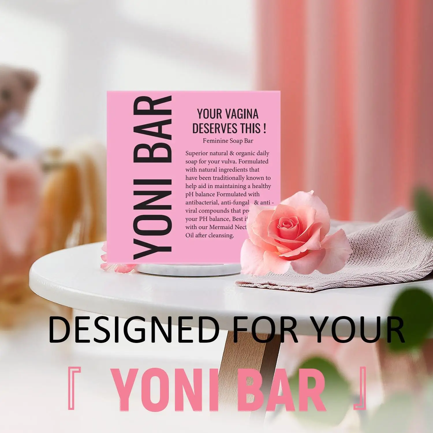 All Natural Handmade Yoni Rose Soap Bars Yoni PH Balanced Cleansing Feminine Wash Soap for Women Soap Bar Yoni Wash Away Odor